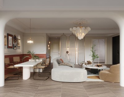 法式复古客餐厅3D模型下载